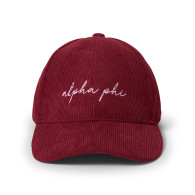 Alpha Phi Sorority Corduroy Hat-Red