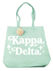 Kappa Delta Sorority Pom Pom Tote Bag