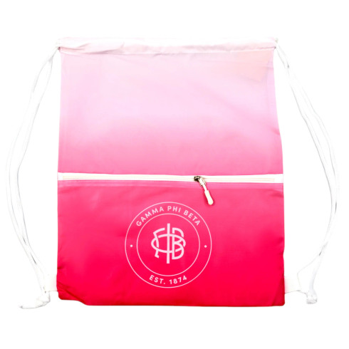 Gamma Phi Beta Sorority Drawstring Backpack- Ombre