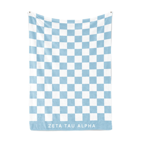 Zeta Tau Alpha ZTA Sorority Checkered Blanket