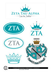 Zeta Tau Alpha ZTA Sorority Stickers- Brand Focus