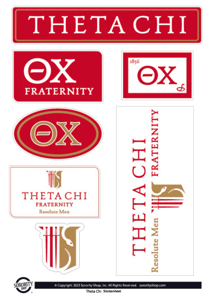 Theta Chi Fraternity Sticker Sheet