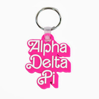 Alpha Delta Pi ADPI Sorority Keychain- Retro Dolly Sorority Name Design 