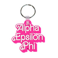 Alpha Epsilon Phi AEPHI Sorority Keychain- Retro Dolly Sorority Name Design 