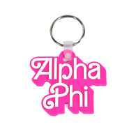Alpha Phi Sorority Keychain- Retro Dolly Sorority Name Design 