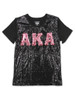 Alpha Kappa Alpha AKA Sorority Sequin Shirt- Black
