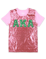 Alpha Kappa Alpha AKA Sorority Sequin Shirt- Pink