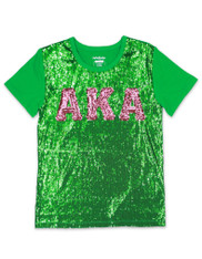 Alpha Kappa Alpha AKA Sorority Sequin Shirt- Green