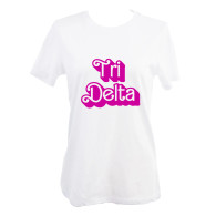 Delta Delta Delta Tri-Delta Sorority T-Shirt- Retro Dolly 
