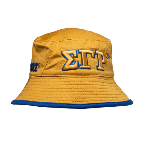 Sigma Gamma Rho Sorority Bucket Hat- Gold/Khaki