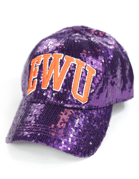 Edward Waters University Sequin Hat-EWU-Purple-Front