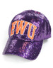 Edward Waters University Sequin Hat-EWU-Purple-Front