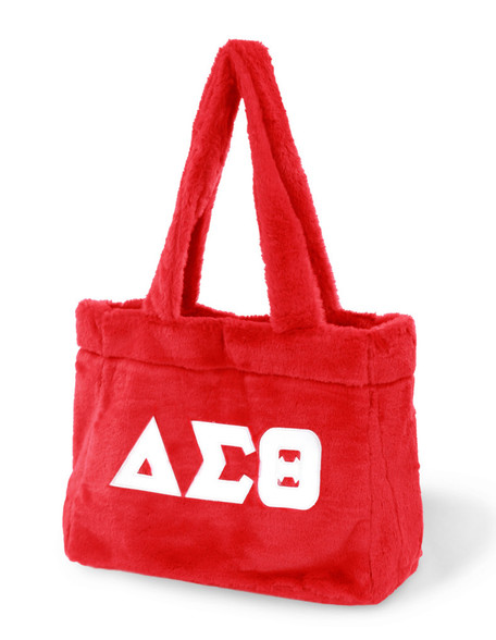Delta Sigma Theta Sorority Faux Fur Bag- Red