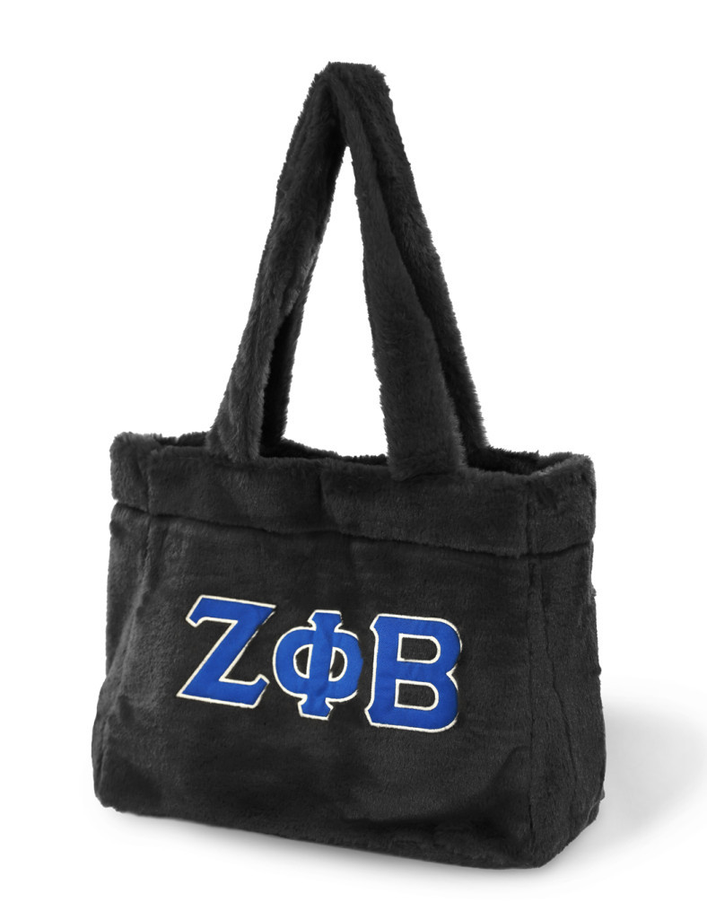 Zeta Phi Beta Sorority Faux Fur Bag-Black Brothers and Sisters