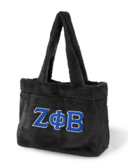 Zeta Phi Beta Sorority Faux Fur Bag-Black