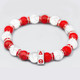 Delta Sigma Theta Sorority Natural Stone Bead Bracelet – Red/White