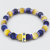 Sigma Gamma Rho Sorority Natural Stone Bead Bracelet – Blue and Yellow