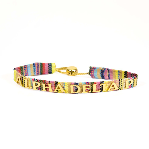 Alpha Delta Pi ADPI Sorority Woven Bracelet- Multi-Color Design