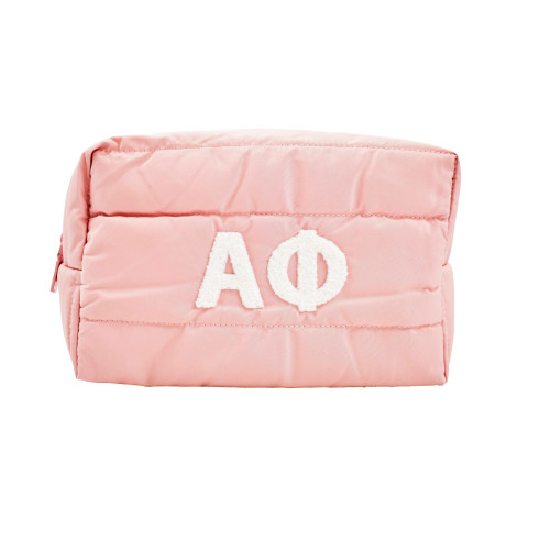 Alpha Phi Sorority Makeup Bag- Puffer Style with Sorority Letters
