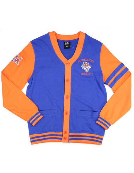 Savannah State University Cardigan- Men's-Blue/Orange
