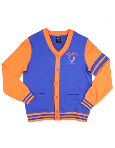 Florida Memorial University Cardigan- Men's- Blue/Orange