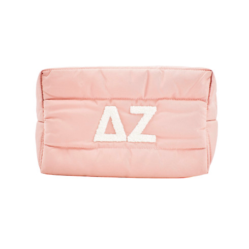 Delta Zeta Sorority Makeup Bag- Puffer Style with Sorority Letters