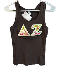 Delta Zeta Sorority Tank Top Brown- Size Small