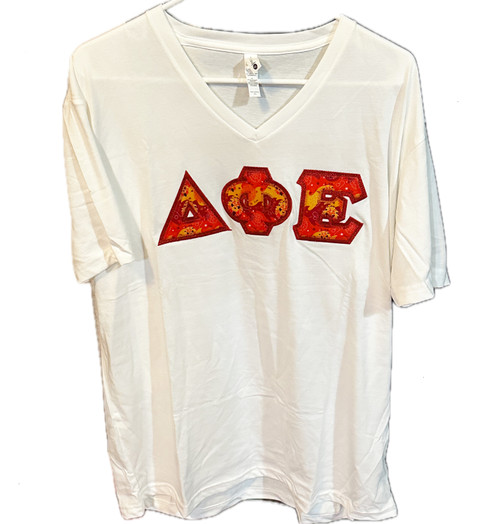 Delta Phi Epsilon DPHIE Sorority V-Neck White- Size XL