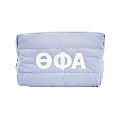 Theta Phi Alpha Sorority Makeup Bag- Puffer Style with Sorority Letters