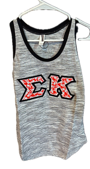Sigma Kappa Sorority Tank Top-Gray-Size XS