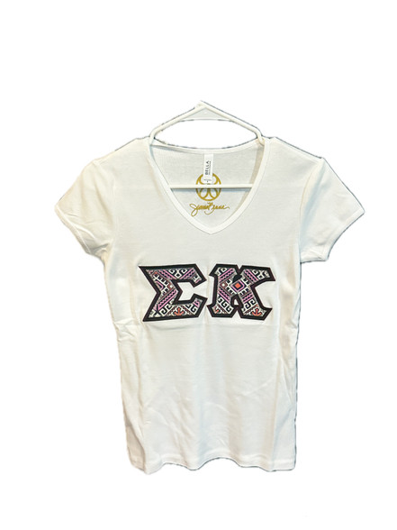 Sigma Kappa Sorority T-Shirt- White-Size Small