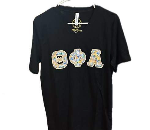 Theta Phi Alpha Sorority V-Neck-Black-Size Medium