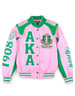 Alpha Kappa Alpha AKA Sorority Racing Jackets- Twill-Pink/Green