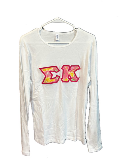 Sigma Kappa Sorority Long Sleeve Shirt White- Size 2XL 