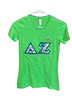 Delta Zeta Sorority Short Sleeve Green Shirt- Size Small
