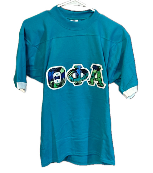 Theta Phi Alpha Sorority Jersey Shirt-Blue-Size Small Style 2