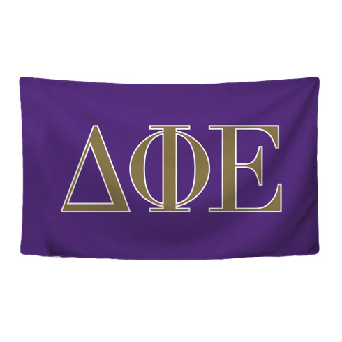 Delta Phi Epsilon DPHIE Sorority Flag- Greek Letters 