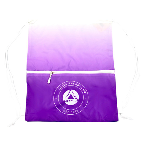 Delta Phi Epsilon DPHIE Sorority Drawstring Backpack- Ombre