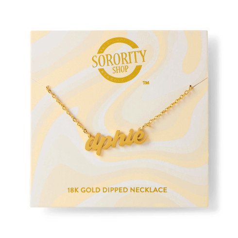 Delta Phi Epsilon DPHIE Sorority Old English Necklace 