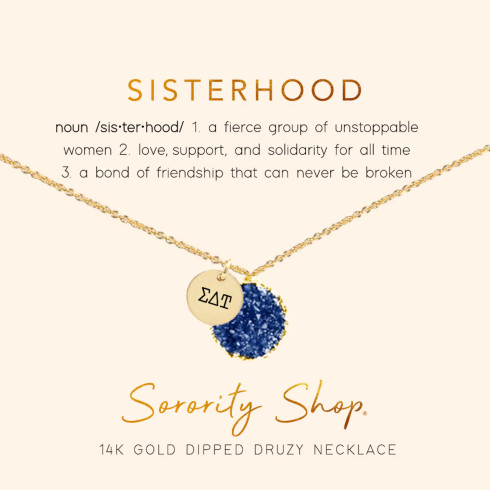 Sigma Delta Tau Sorority Druzy Necklace 