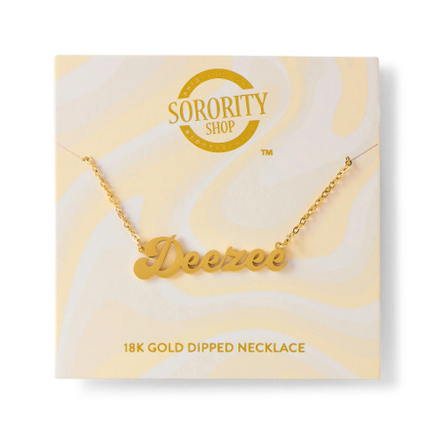 Delta Zeta Sorority Old English Necklace 