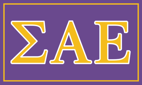 Sigma Alpha Epsilon SAE Fraternity Flag- Greek Letters