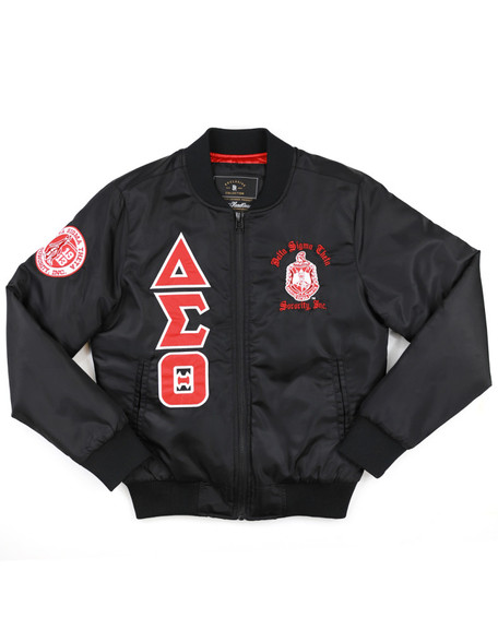 Delta Sigma Theta Sorority Bomber Jacket-Black-Front