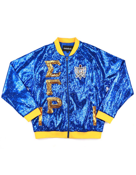 Sigma Gamma Rho Sorority Sequin Jacket- Blue