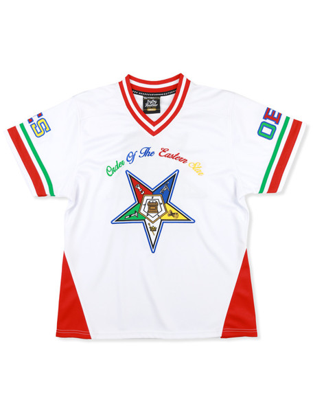 Order of the Eastern Star OES Football Jersey- White-Front
