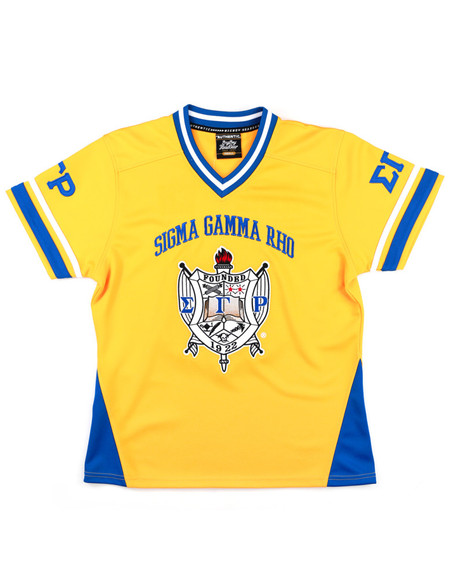 Sigma Gamma Rho Sorority Football Jersey-Gold-Front