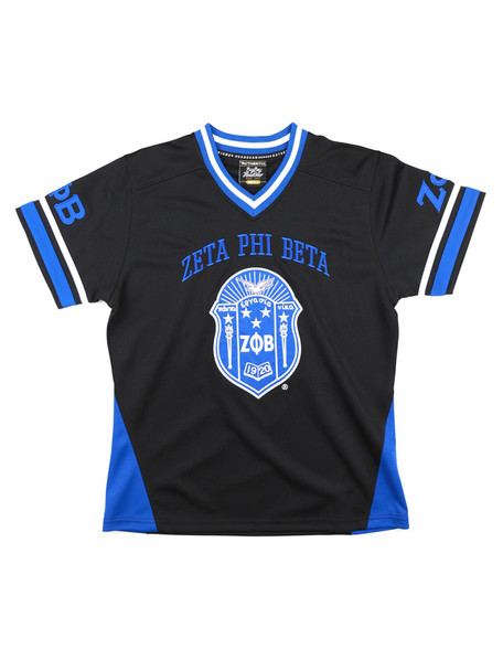 Zeta Phi Beta Sorority Football Jersey-Black