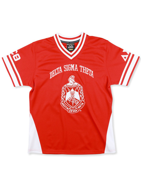 Delta Sigma Theta Sorority Football Jersey-Red-Front