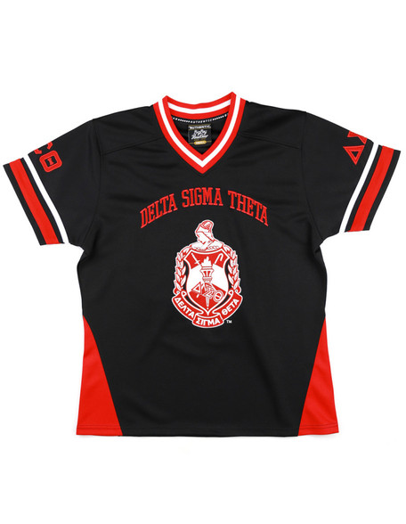 Delta Sigma Theta Sorority Football Jersey-Black-Front