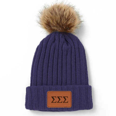 Sigma Sigma Sigma Tri-Sigma Sorority Pom Beanie